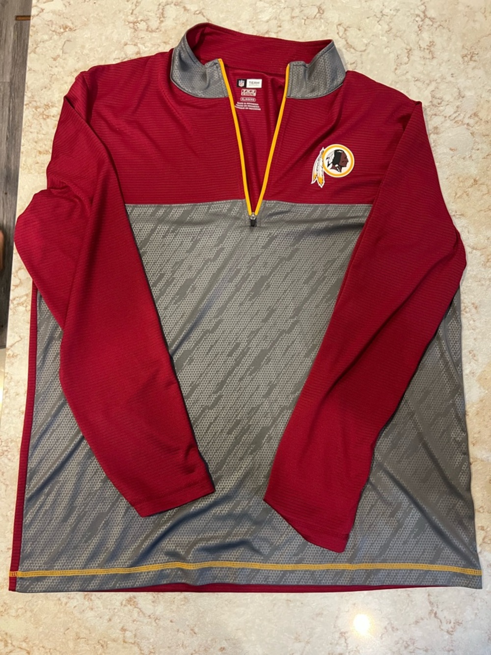 NFL Team Apparel Quarter-Zip Jacket - Burgundy & Yellow